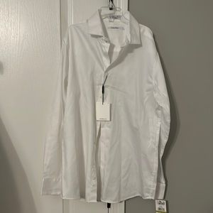 NWT White Calvin Klein boys size 14 dress shirt